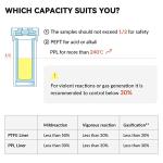 100ML Hydrothermal Autoclave Reactor PTFE Lining