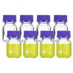 8 Pack 100ml Borosilicate Glass Lab Storage Bottles