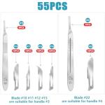 55-Piece Surgical Blade Kit with Handles