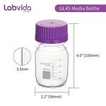 Glass Round Media Storage Bottles - 12pcs, 100ml
