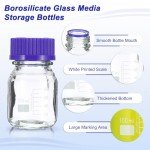 8 Pack 100ml Borosilicate Glass Lab Storage Bottles