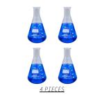 Set of 4 Narrow Neck Erlenmeyer Flasks, 1000 ml