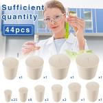 44 Assorted White Rubber Lab Cork Stoppers