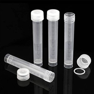 10ml Plastic Sample Vials with Screw Caps - 50PCS