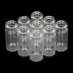 10ml Clear Glass Vials with Rubber Stoppers - 100 Pack
