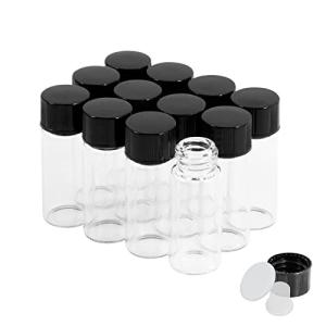 4 ml Clear Glass Vials with Screw Caps - 12 Pack