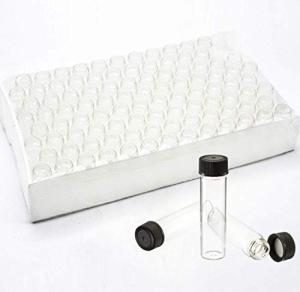 100 Glass Vials with Black Screw Caps - 4 ml