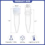 PATIKIL 1.5ml Cryogenic Vials with Screw Top - 25 Pack