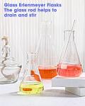 Glass Erlenmeyer Flask Set with Stirring Rods - 9 Pack