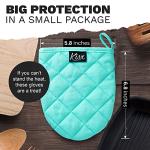 Aqua Heat Resistant Silicone Mini Oven Mitts