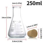 Glass Erlenmeyer Flask Set with Rubber Stoppers