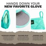 Aqua Heat Resistant Silicone Mini Oven Mitts