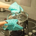 Aqua Heat Resistant Silicone Mini Oven Mitts