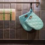 Aqua Heat Resistant Silicone Mini Oven Mitts