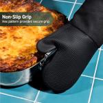 HexClad Black Silicone Oven Mitts, 2-Pack