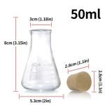 Glass Erlenmeyer Flask Set with Rubber Stoppers