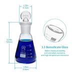 HUAOU 3pc Glass Erlenmeyer Flask Set with Stopper