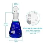 HUAOU 3pc Glass Erlenmeyer Flask Set with Stopper