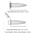 Kashi Scientific 1.5mL Microcentrifuge Snap Cap Tubes