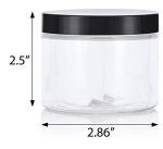 JUVITUS 6 oz Clear Refillable Plastic Jars (3 Pack)