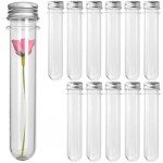 Acrux7 60 Clear Plastic Test Tubes with Caps