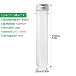 Acrux7 60 Clear Plastic Test Tubes with Caps