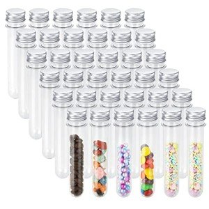 60 Plastic Test Tubes with Screw Caps - 45ML