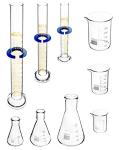QWORK 9-Piece Lab Glassware Set - Borosilicate Glass