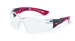 Bollé Rush+ Safety Glasses, Black & Red Frame