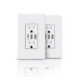 TOPELER 6.0A USB Wall Outlet - 2 Pack