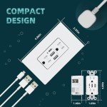 TOPELER 6.0A USB Wall Outlet - 2 Pack