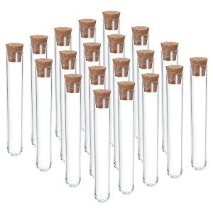 6ml Plastic Test Tubes with Cork Stoppers – 20 Pack