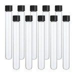 30ml Clear Glass Test Tubes with Plastic Cap - 10pcs