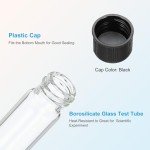 30ml Clear Glass Test Tubes with Plastic Cap - 10pcs