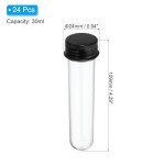 Patikil 30ml Plastic Test Tubes with Screw Caps