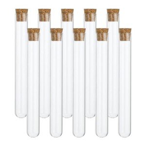 Clear Glass Test Tubes with Stoppers - 25pcs