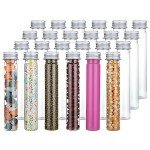 50 Pcs Clear Plastic Test Tubes with Caps