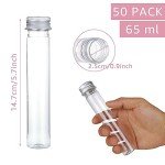 50 Pcs Clear Plastic Test Tubes with Caps