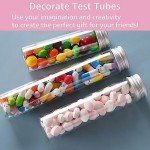 50 Pcs Clear Plastic Test Tubes with Caps