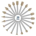 Diamond Rotary Tool Bit Set - 20 Pieces