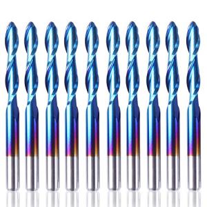 10pcs Nano Blue Coat Ball Nose End Mill Set
