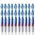 10pcs Nano Blue Coat Ball Nose End Mill Set