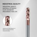 1/8" Carbide Ball Nose End Mills - 4 Flute
