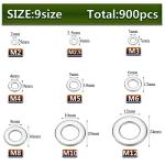 Stainless Steel Flat Washers Assortment Kit - 900pcs