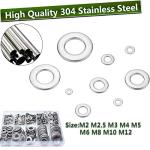 Stainless Steel Flat Washers Assortment Kit - 900pcs