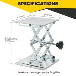 Adjustable Lab Scissor Lift Platform, Stainless Steel