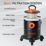 BACOENG 5.2 Gallon Ash Vacuum with Dual Filtration