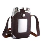 Large Capacity Stainless Steel Whiskey Flask with Holster