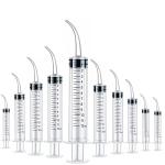 10 Pack Dental Syringes with Curved Tip - 12ml