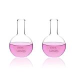 2-Pack 500ml Flat Bottom Glass Boiling Flasks